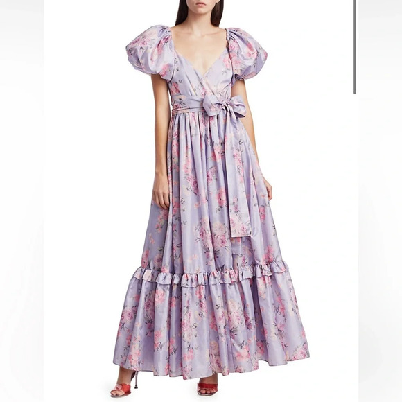 NWT LoveShackFancy Ida Floral Puff-Sleeve Gown - Picture 5 of 15